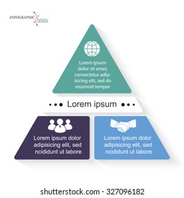 Vector triangle infographic template can be used for business presentation,  chart, web design, numbers options.