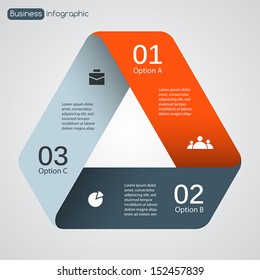 Vector Triangle Infographic. Template For Diagram, Graph, Presentation And Chart. Business Concept With Three Options, Parts, Steps Or Processes. Abstract Background.