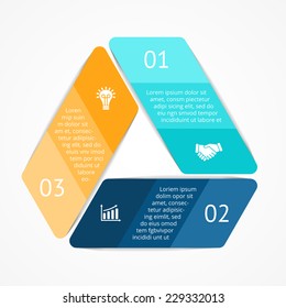 Vector triangle infographic. Template for diagram, graph, presentation and chart. Business concept with 3 options, parts, steps or processes. Abstract background.