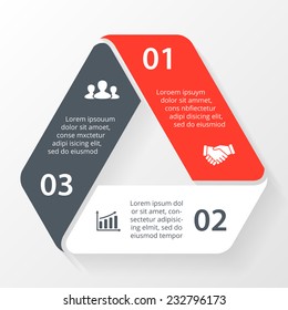 Vector triangle infographic. Template for diagram, graph, presentation and chart. Business concept with 3 options, parts, steps or processes. Abstract background.