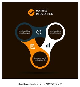 Vector triangle infographic. Template for diagram, graph, presentation and chart. Business concept with three options, parts, steps or processes. Abstract background - Orange highlighted background