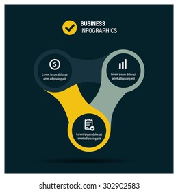 Vector triangle infographic. Template for diagram, graph, presentation and chart. Business concept with three options, parts, steps or processes. Abstract background - Yellow highlighted background