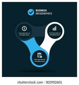 Vector triangle infographic. Template for diagram, graph, presentation and chart. Business concept with three options, parts, steps or processes. Abstract background - Blue highlighted background