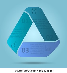 Vector triangle infographic. Template for diagram, graph, presentation and chart. Business concept with three options, parts, steps or processes. Abstract background.