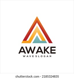 Vector A triangle initial colorful gradient logo