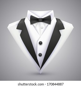 Vector triangle jacket with a bow tie.