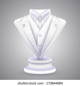 Vector triangle jacket and tie statue.