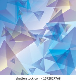 Vector triangle mosaic background with transparencies in blue colors