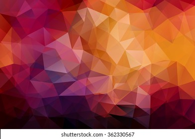 Vector triangle mosaic background with transparencies in dark colors