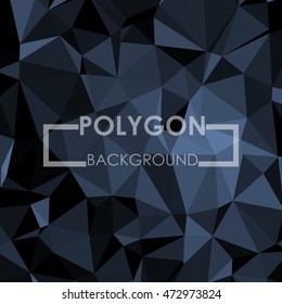 Vector triangle mosaic background with transparencies in dark colors