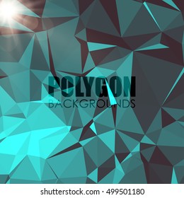 Vector triangle mosaic background with transparencies colors. Vector Polygon Background.