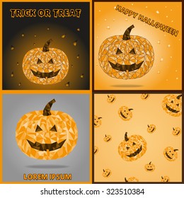 Vector triangle orange Halloween pumpkin