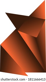 vector triangle origami fox paper