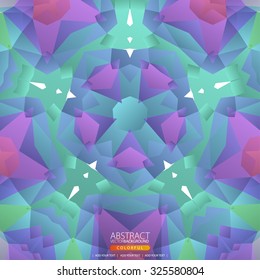 Vector triangle pattern background,  vector illustration with plenty space for your text. Kaleidoscope backdrop. 