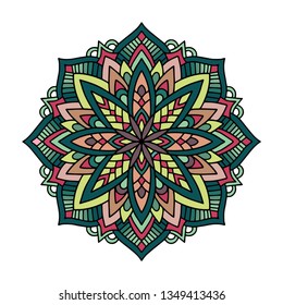 Vector triangle pattern background. Kaleidoscope mandala. Modern banner design template, vector illustration. Vector colorful mosaic