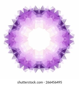 Vector triangle pattern background. Kaleidoscope flower mandala. Modern banner design template, vector illustration.
