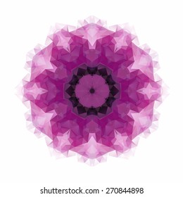 Vector triangle pattern background. Kaleidoscope flower mandala. Modern banner design template, vector illustration.