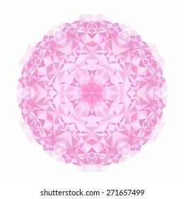 Vector triangle pattern background. Kaleidoscope flower mandala. Modern banner design template, vector illustration.  Vector colorful mosaic