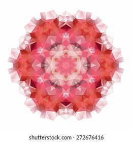 Vector triangle pattern background. Kaleidoscope flower mandala. Modern banner design template, vector illustration.