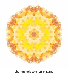 Vector triangle pattern background. Kaleidoscope flower mandala. Modern banner design template, vector illustration.