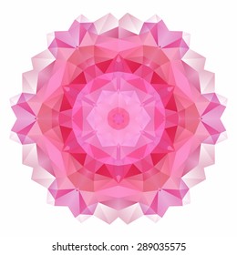 Vector triangle pattern background. Kaleidoscope flower mandala. Modern banner design template, vector illustration.