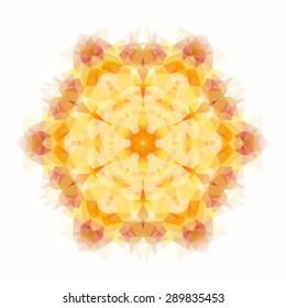 Vector triangle pattern background. Kaleidoscope flower mandala. Modern banner design template, vector illustration. Vector colorful mosaic