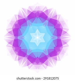 Vector triangle pattern background. Kaleidoscope flower mandala. Modern banner design template, vector illustration. Vector colorful mosaic