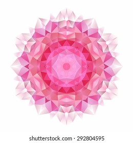Vector triangle pattern background. Kaleidoscope flower mandala. Modern banner design template, vector illustration. Vector colorful mosaic svg