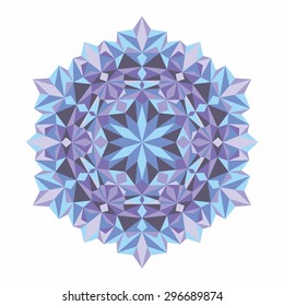 Vector triangle pattern background. Kaleidoscope flower mandala. Modern banner design template, vector illustration. Vector colorful mosaic