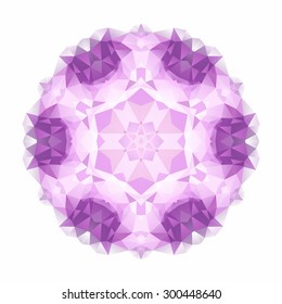 Vector triangle pattern background. Kaleidoscope flower mandala. Modern banner design template, vector illustration. Vector colorful mosaic
