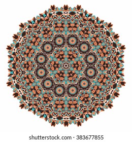 Vector triangle pattern background. Kaleidoscope mandala. Modern banner design template, vector illustration. Vector colorful mosaic