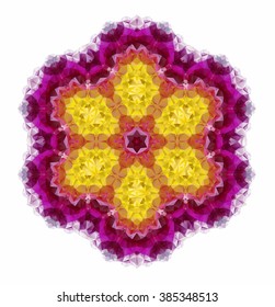 Vector triangle pattern background. Kaleidoscope flower mandala. Modern banner design template, vector illustration. Vector colorful mosaic