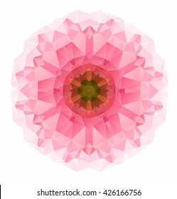 Vector triangle pattern background. Kaleidoscope flower mandala. Modern banner design template, vector illustration. Vector colorful mosaic