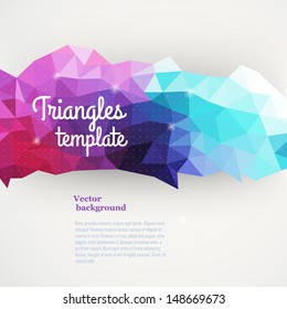 Vector triangle pattern background, triangles background, vector illustration with plenty space for your text. Geometric backdrop. Modern banner design template, vector illustration. 