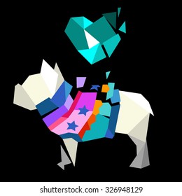 vector triangle polygon art bulldog