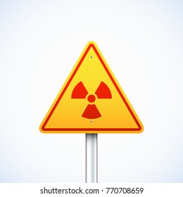 Vector triangle radiation sign isolated