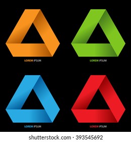 Vector triangle ribbon symbol