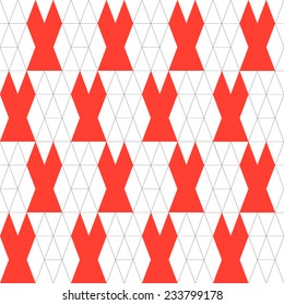 Vector triangle seamless flat pattern with little fox