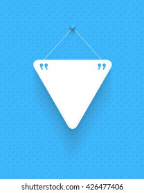 Vector Triangle Style Quotes Banner Design, Flat Background