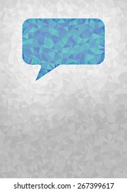vector triangle surface geometric background with blue comment icon