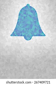 vector triangle surface geometric background with blue bell icon