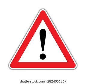 vector Triangle warning sign on a white background