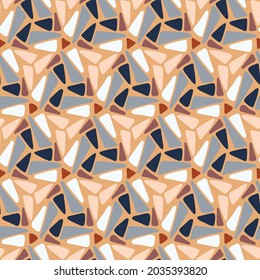 Vector Triangles Mosaic Abstract Seamless Pattern Background