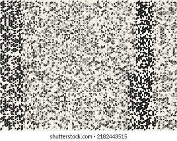 Vector Triangles Pattern. Modern Stylish Texture. Repeating Geometric Tiles from Triangles. Monochrome Grid Changing Towards the Center. Vector Illustration.