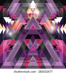 Vector triangles. Retro paster. Abstract background. Vector illustration. May be used as music cover.