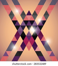 Vector triangles. Retro paster. Abstract background. Vector illustration. May be used as music cover.