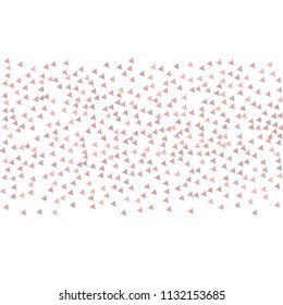 Vector Triangles Scattered Confetti. Speckled graphic backdrop. Vector illustration for modern abstract design. Explosion burst bang confetti. White Background. Brochure poster template.
