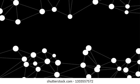 Vector triangles shapes and circles dots layout, algorithm creative illustration