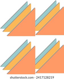 Vector of triangles that have adjacent shadows and similar colors