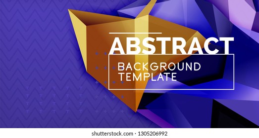 Fondo de formas geométricas triangulares 3d, diseño de póster moderno. Triángulos de color y diseño abstracto de líneas